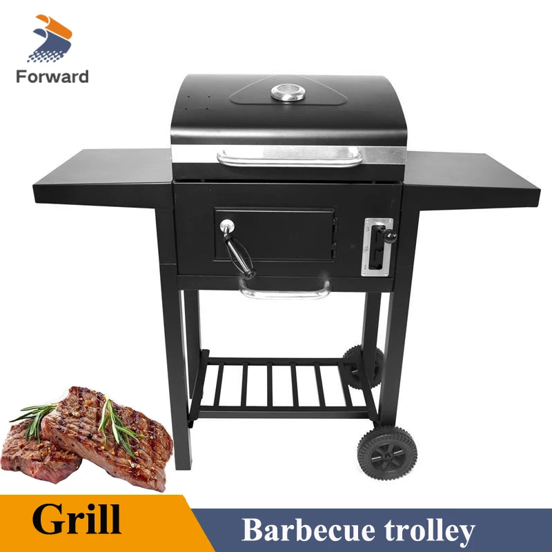 Outdoor Large BBQ Grill Camping Trolley Barbecue Stove High Quality Charcoal BBQ Grill Party Picnic Tools