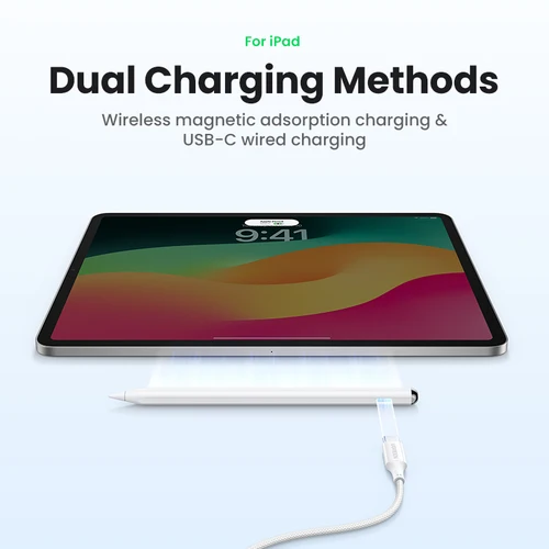 Imagen 2 del producto UGREEN Lápiz óptico para Apple Pencil Carga inalámbrica magnética Bluetooth Rechazo de palma Bolígrafos de inclinación Batería de larga duración para iPad Pro