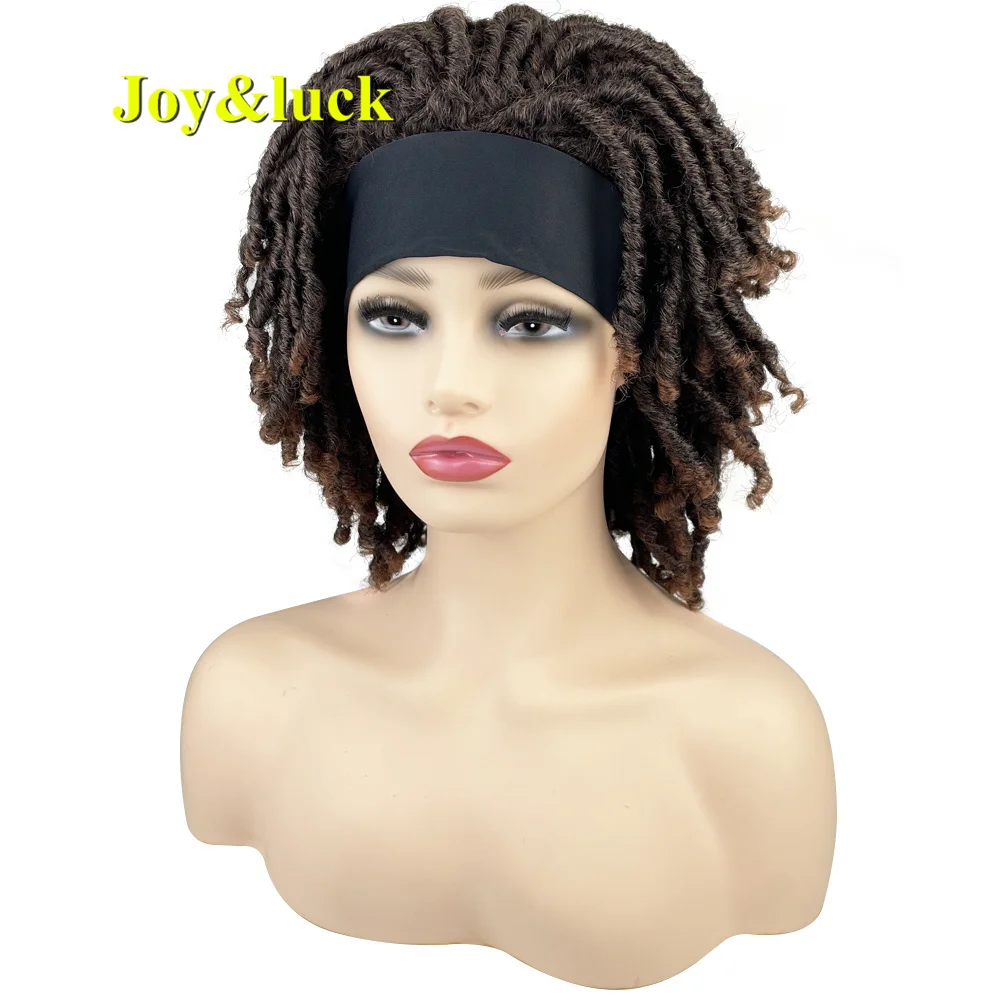 

Headband Dreadlock Wig Synthetic Ombre Brown Black Hair Band Women Short Dreads Braiding Crochet Twist Wig