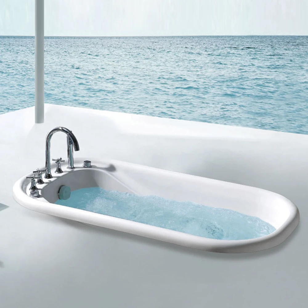 

Modern White Acrylic 60-Inch Portable Soaking Bathroom Spa Bathtub Hot Tub Hand Control Indoor Outdoor Massage