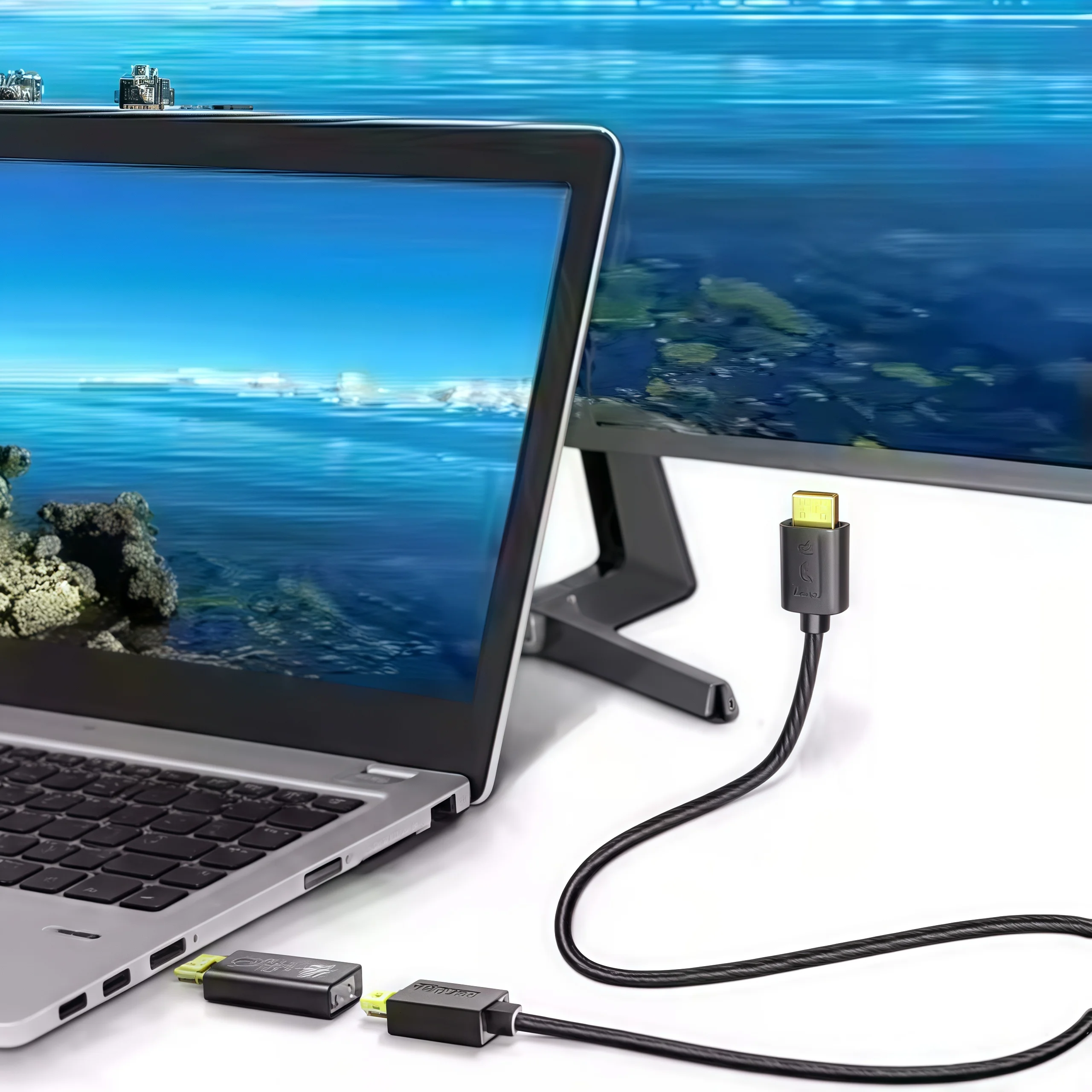 DisplayPort to HDMI Adapter 4K, DP to HDMI-Compatible Converter for PC & Laptop – Supports Ultra HD Video/Audio