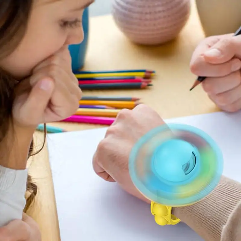 Giroscopio de pulpo giratorio de burbujas de empuje para niños, juguetes de dibujos animados, pulsera de burbujas de empuje, Fidgets de cambio facial, Spinners para niños