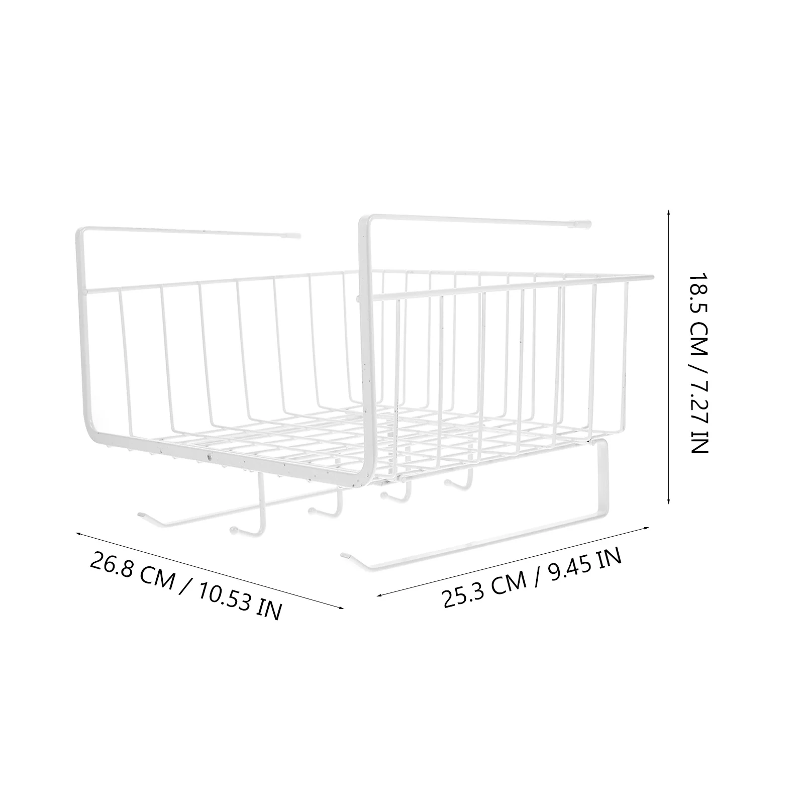 

Under Cabinet Basket Organizer Carbon Steel Kitchen Hanging Storage Basket No Drill Installation Multi-Use Shelf