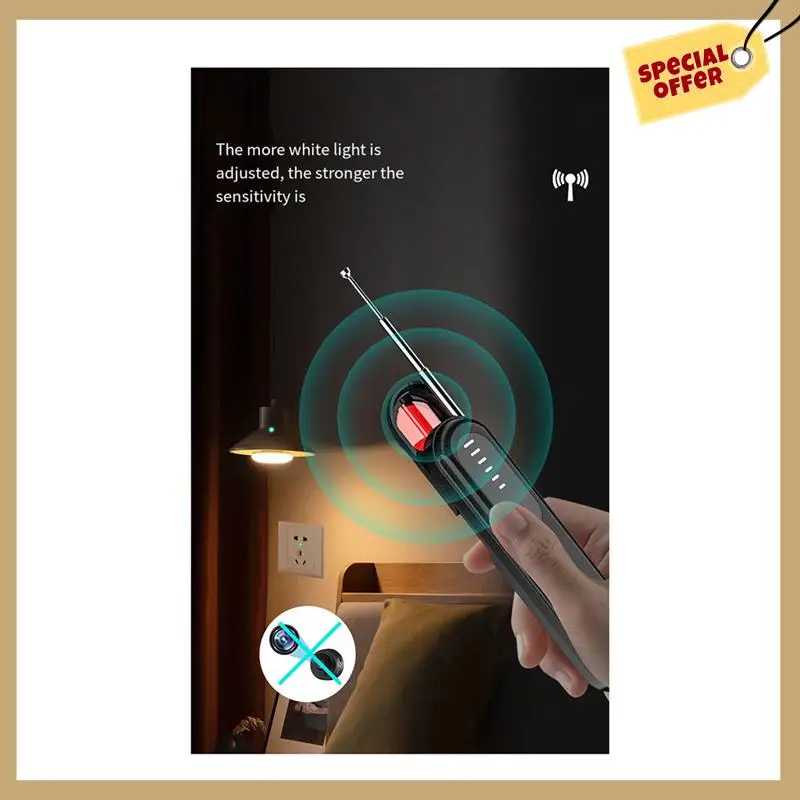 Stable Performance-Portable LED RF Wireless  High Sensitivity Anti- Cameras Finder For Listening & Surveillanc
