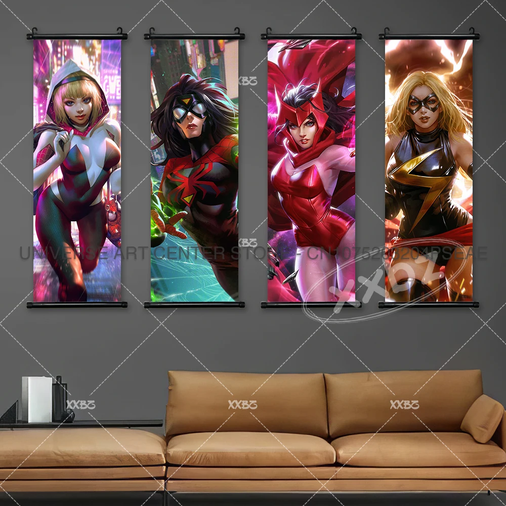 Marvel Poster Movie Wolverine Home Decor Phoenix Hanging Paintings Storm Scrolls Picture X-Men Wall Art Anime She-Hulk Wallpaper