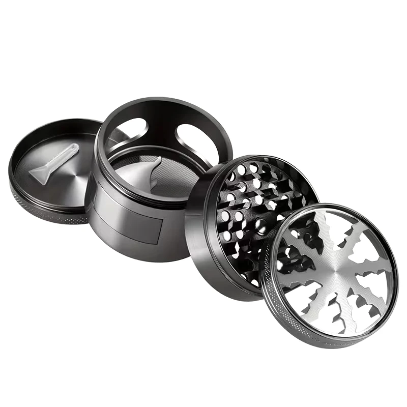 1PC Zinc Alloy Herb Grinder 60mm 4-Layer Metal Spice Crusher Portable Grinding Tool For Seasoning Kitchen Accessories