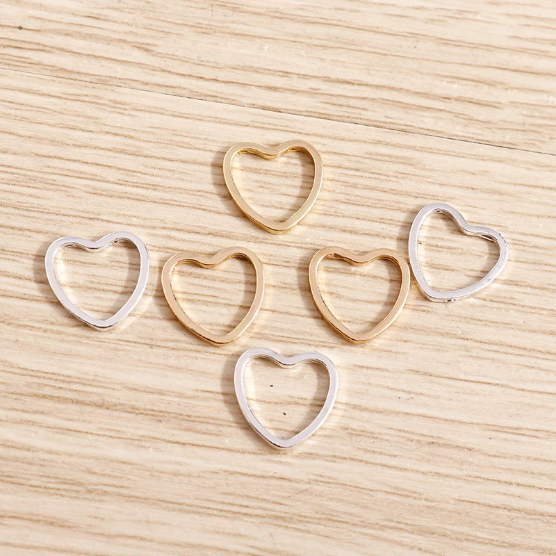 Tusember 100 Stück 9*9mm Hohle Mini-Liebesherz-Anhänger aus Legierung für DIY-Halsketten, Ohrringe, handgefertigte Schmuckherstellung und Bastelarbeiten – Detail 5