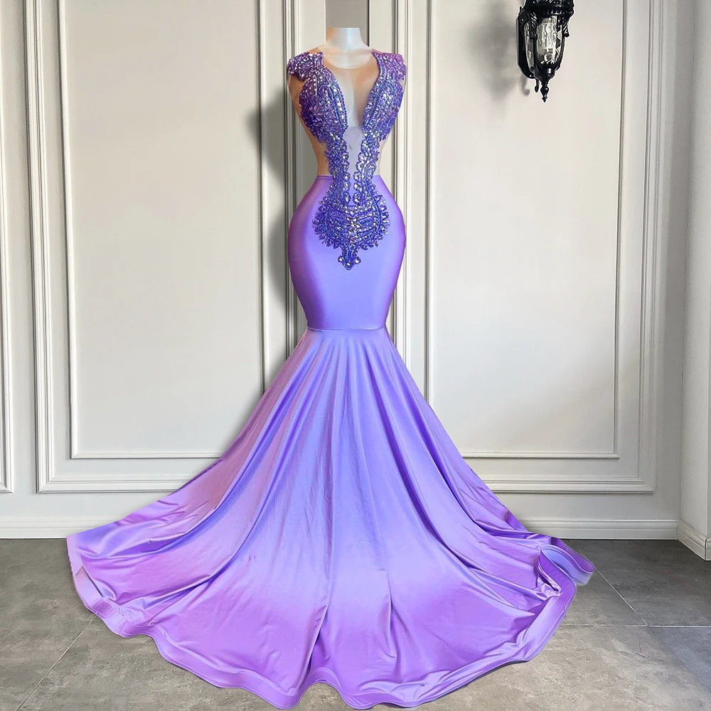 Black Long Prom Dresses 2023 Real Sample Elegant Luxury Handmade Crystals African Girl Mermaid Prom Gala Gowns For Party