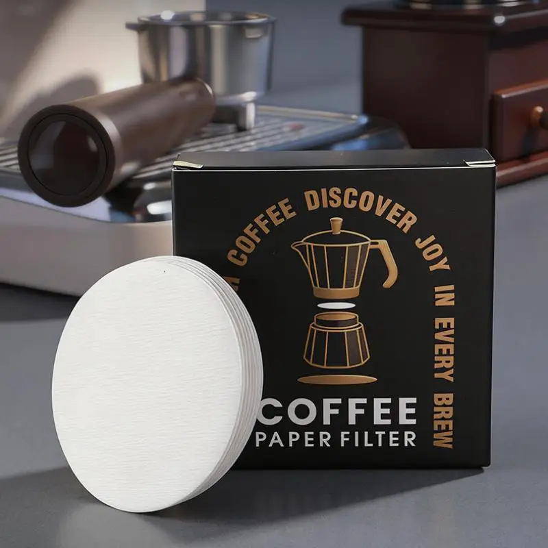 Coffee Filter Paper 100 Pack Unbleached Disposable Filters for Italian Portafilter Espresso Coffee Makers Office Use