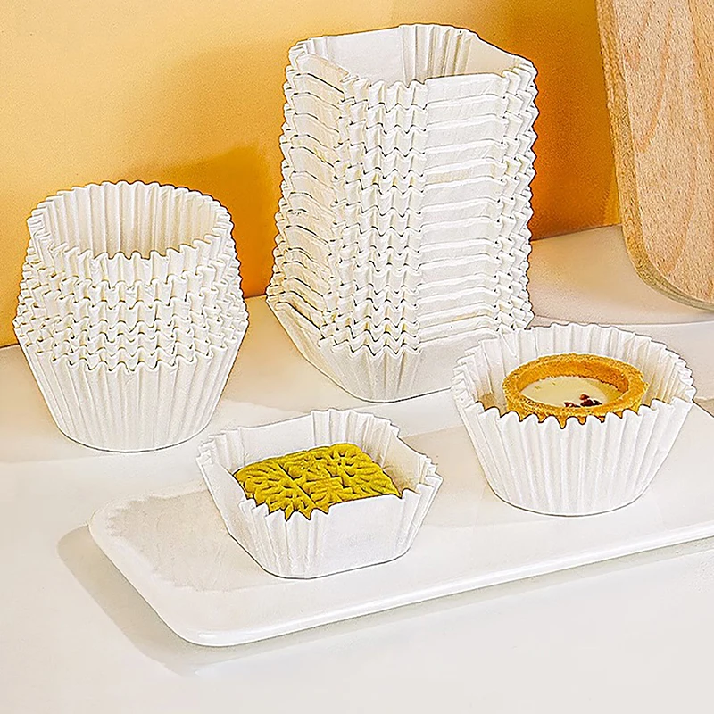 500/1000Pcs Square Cupcake Liners Baking Cups Pan Liners Party Supplies Muffin Cup Bases Paper Mats Greaseproof Cups