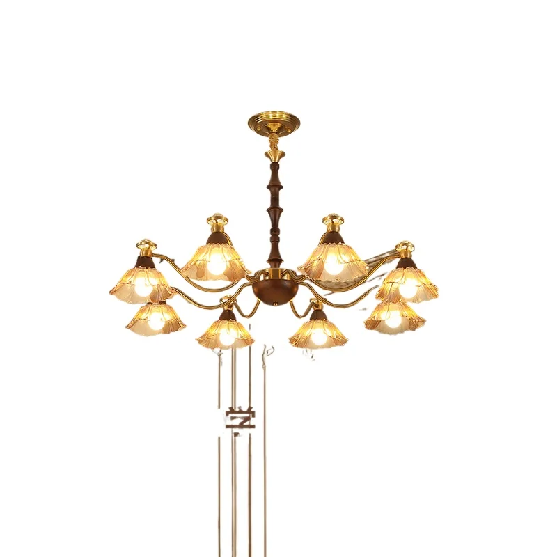 

French medieval living room chandelier bedroom light and shadow ambient light American retro petal dining room projection light