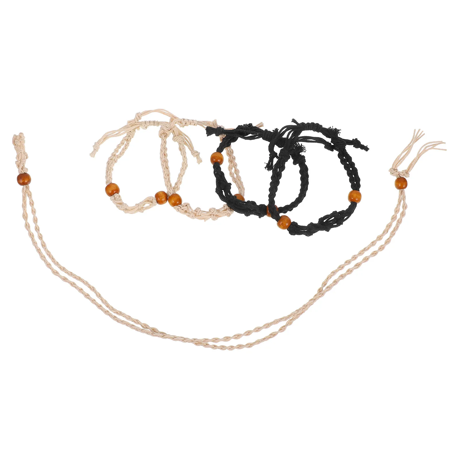 

5pcs Net Pocket Necklace Bracelet Adjustable Braided Crystal Holder Multifunctional Jewelry Cord Empty Stone Cage for Women