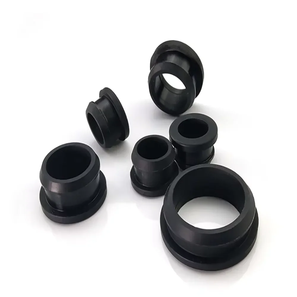 2/10 pièces 4.5mm-50.6mm caoutchouc de Silicone Snap-on œillet trou bouchons embouts bonde fil câble protéger douille noir/blanc