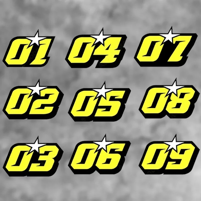 Racing Yellow Number Vinyl Decal Waterproof Personalized Sticker For Motorbike Fuel Tank Scooter Front Fairing Decor Accessories