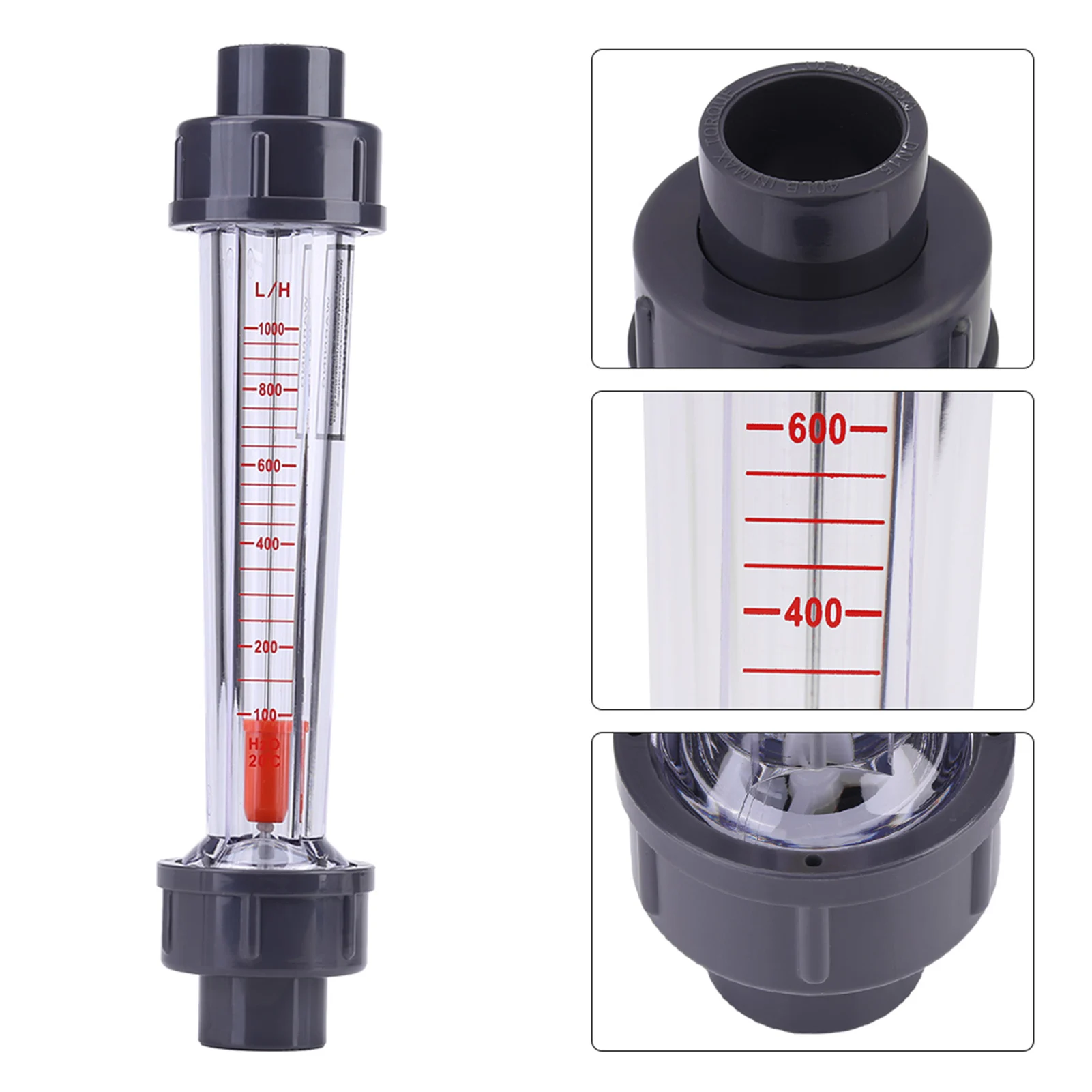 Plastic Tube Type 100‑1000L/H Water Flow Meter Flowmeter LZS‑15D Instantaneous Flowmeter