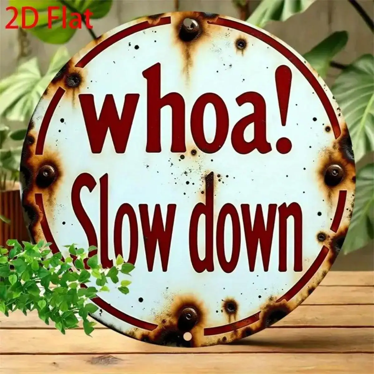 ديكور حائط من الألومنيوم بتصميم عتيق 20.32 × 20.32 سم 2D تمساح مسطح، "أح! اقتباسات "/"Terlambaki"، لهجة خضراء، عتيقة للمطبخ والحديقة