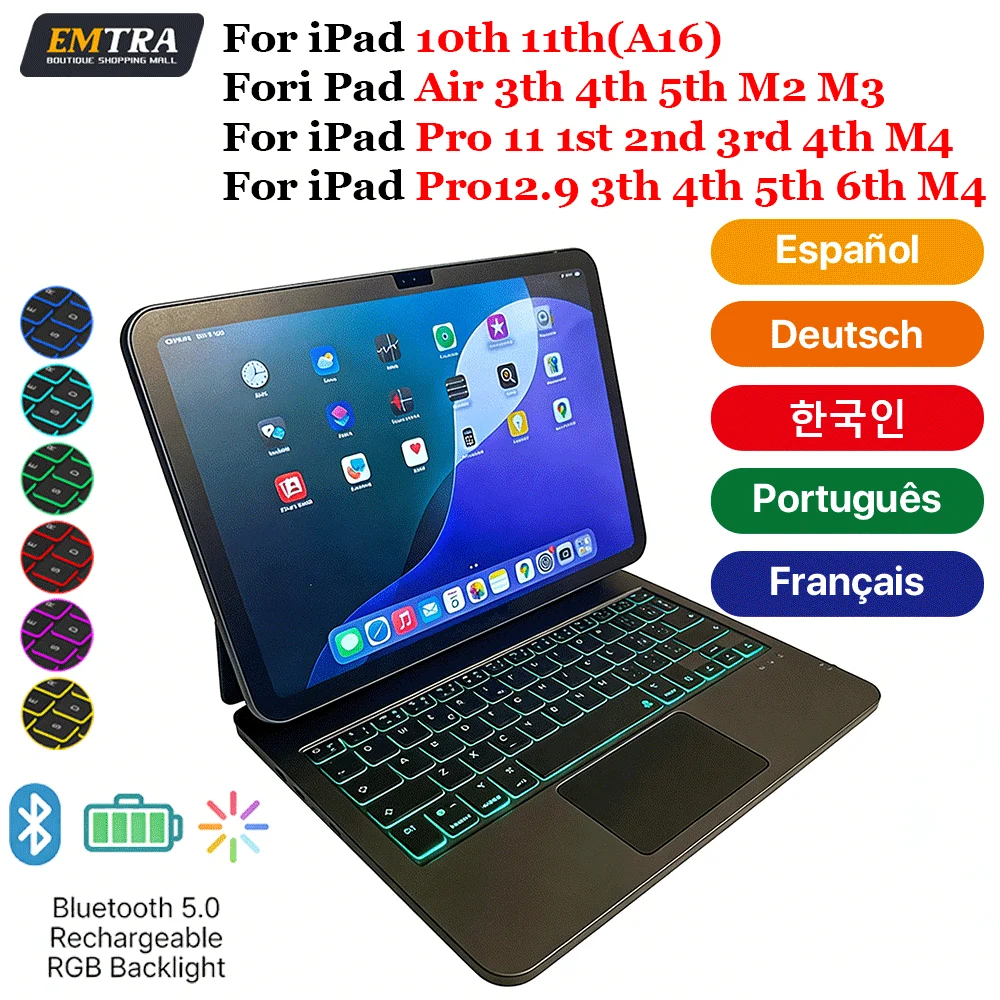 magic-keyboard-rgb-backlit-touch-control-bluetooth-for-ipad-pro-11-129-4th-gen-air-10th-11th-tablet-spanish-magnetic-smart-cove