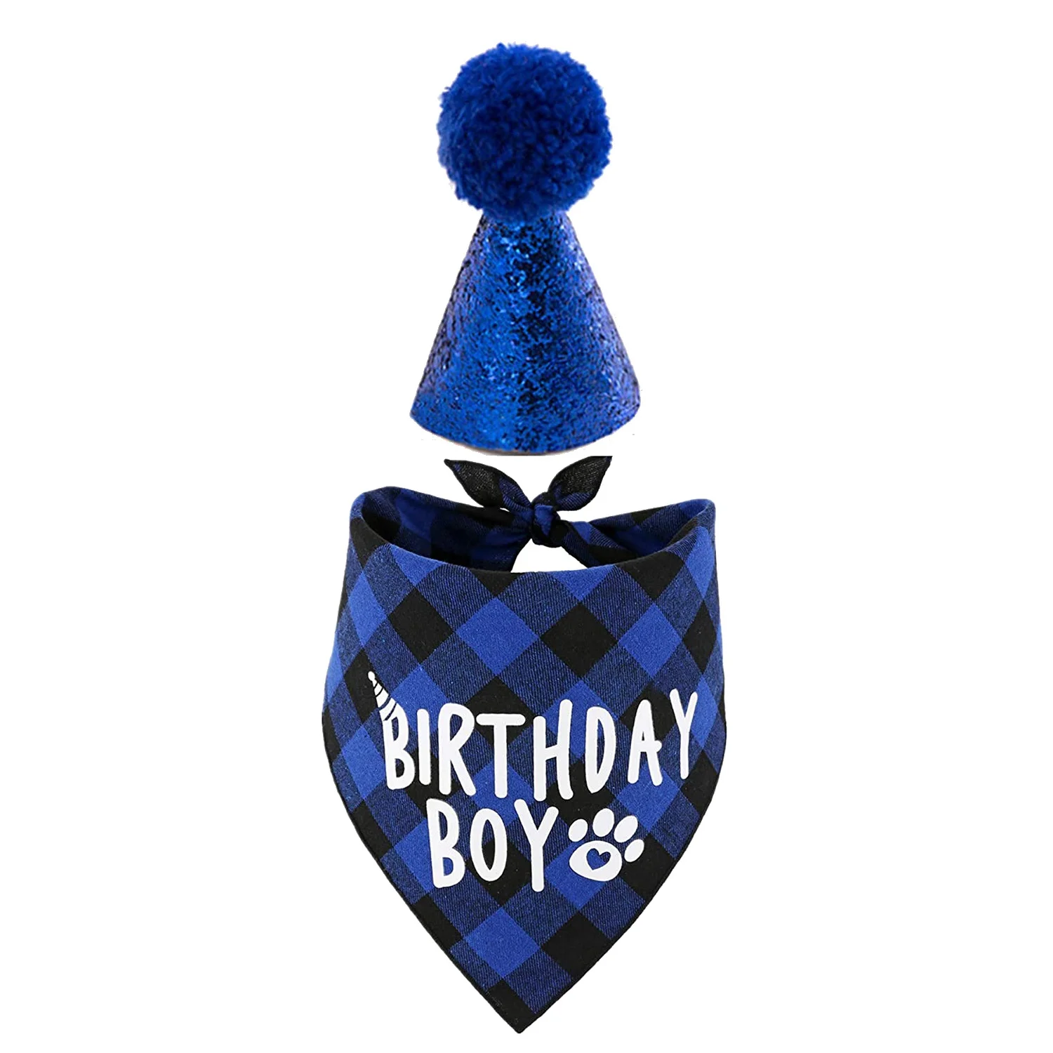 Dog Birthday Party Supplies,Pet Birthday Hat and Boy Doggy Birthday Bandana Set