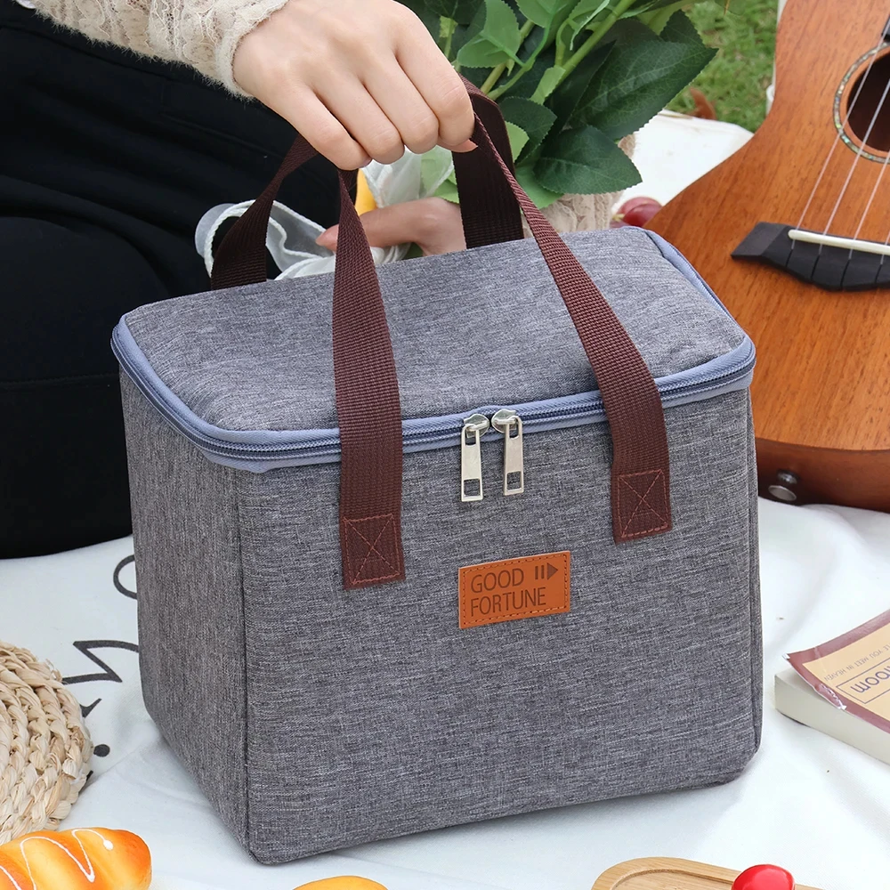 3Pcs Portable Square Lunch Box Thermal Bag impermeabile Picnic Food Drinks Cooler School Office Insulation Bento Meal Storage Bags