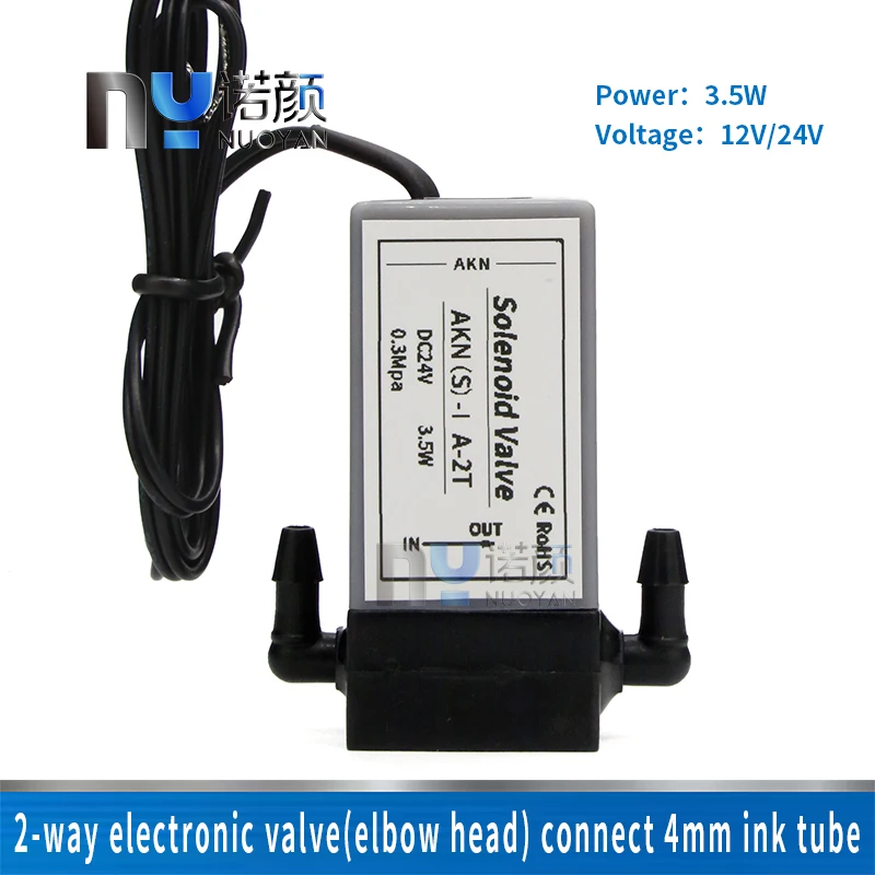 

Painting Two way Negative Pressure Valve UV Flat Plate Printer solenoid Valve Two way Valve 24V 3.5W connect 6*4mm tube