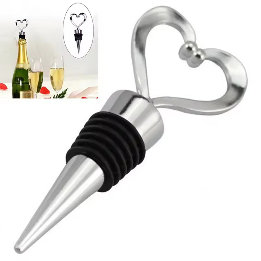 1/2/3 Romantic Heart Wine Stopper, Premium Metal Wine Sealer