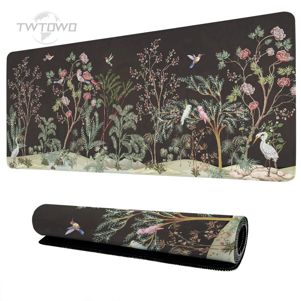 Mouse Pad Green Flowers And Grass Gamer XL Large Custom Home Mousepad XXL MousePads Natural Rubber Soft Laptop Mice Pad