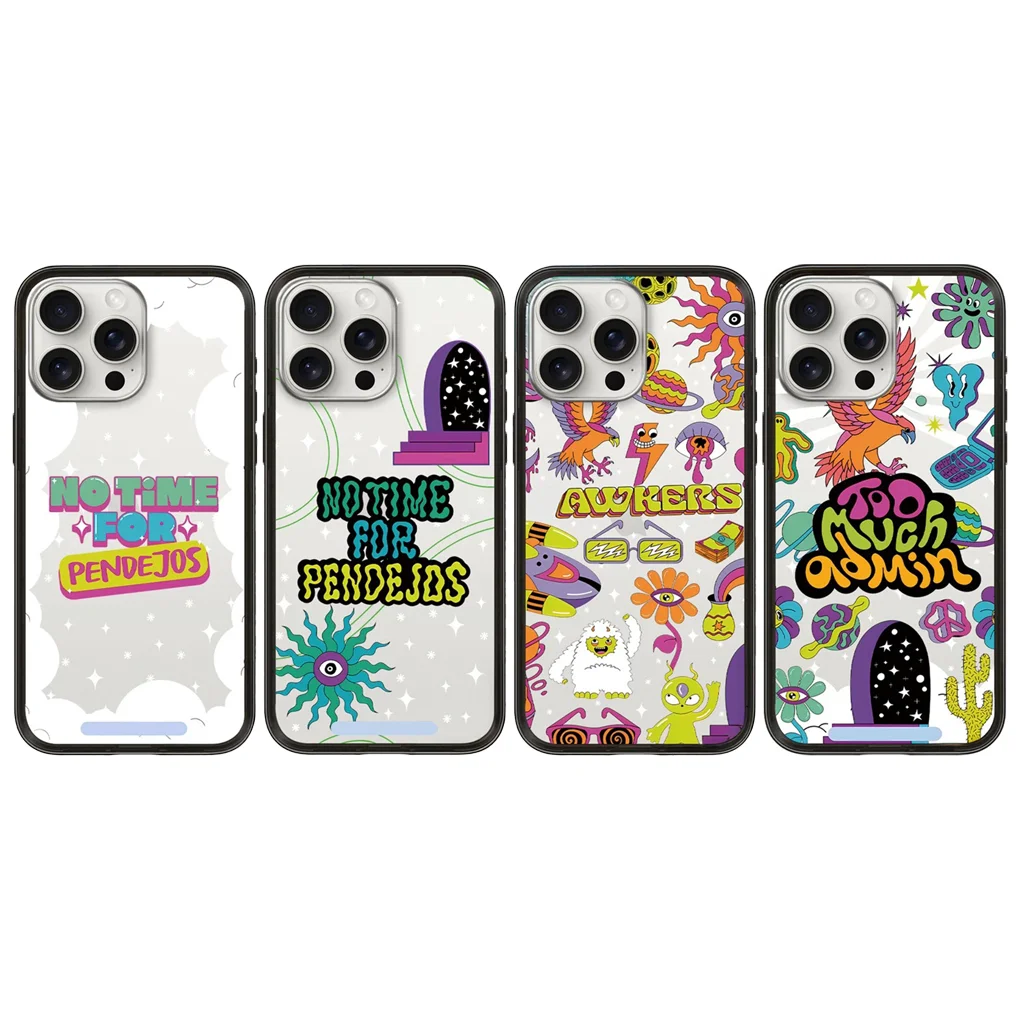 

No Time New Type Imprinted Letters on The Border Acrylic MagSafe Case for IPhone 13 14 15 Pro 16 Pro Max