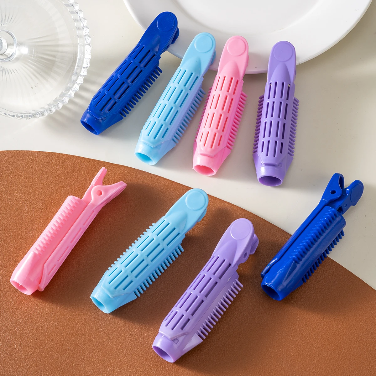 2pcs Fluffy Curling Hairpin Rollers Hair Roots Hair Clip Women Volumizing Curling Fixed Plastic Hair Curler Twist Styling Tools