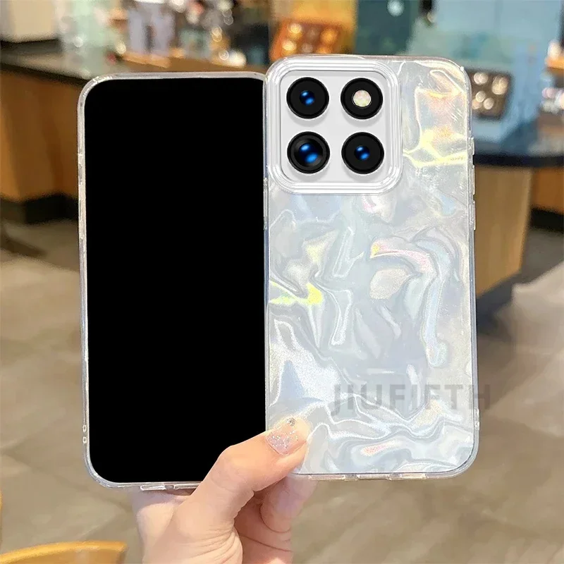 

Чехлы для телефонов Huawei Honor X6C для HonorX6C X6 C X 6C, блестящий градиент, защита камеры, мягкий чехол, чехол Funda Carcase Capa