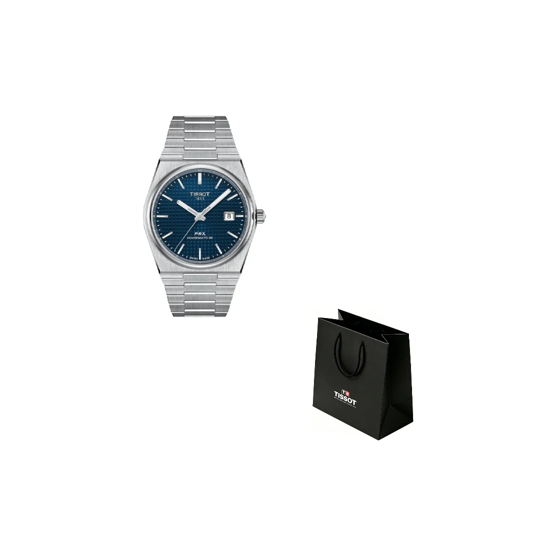 TISSOT PRX Automatic Mechanical Movement Men's Watches Watch 40mm Blue Dial Stainless Steel Watchband T137.407.11.041.00
