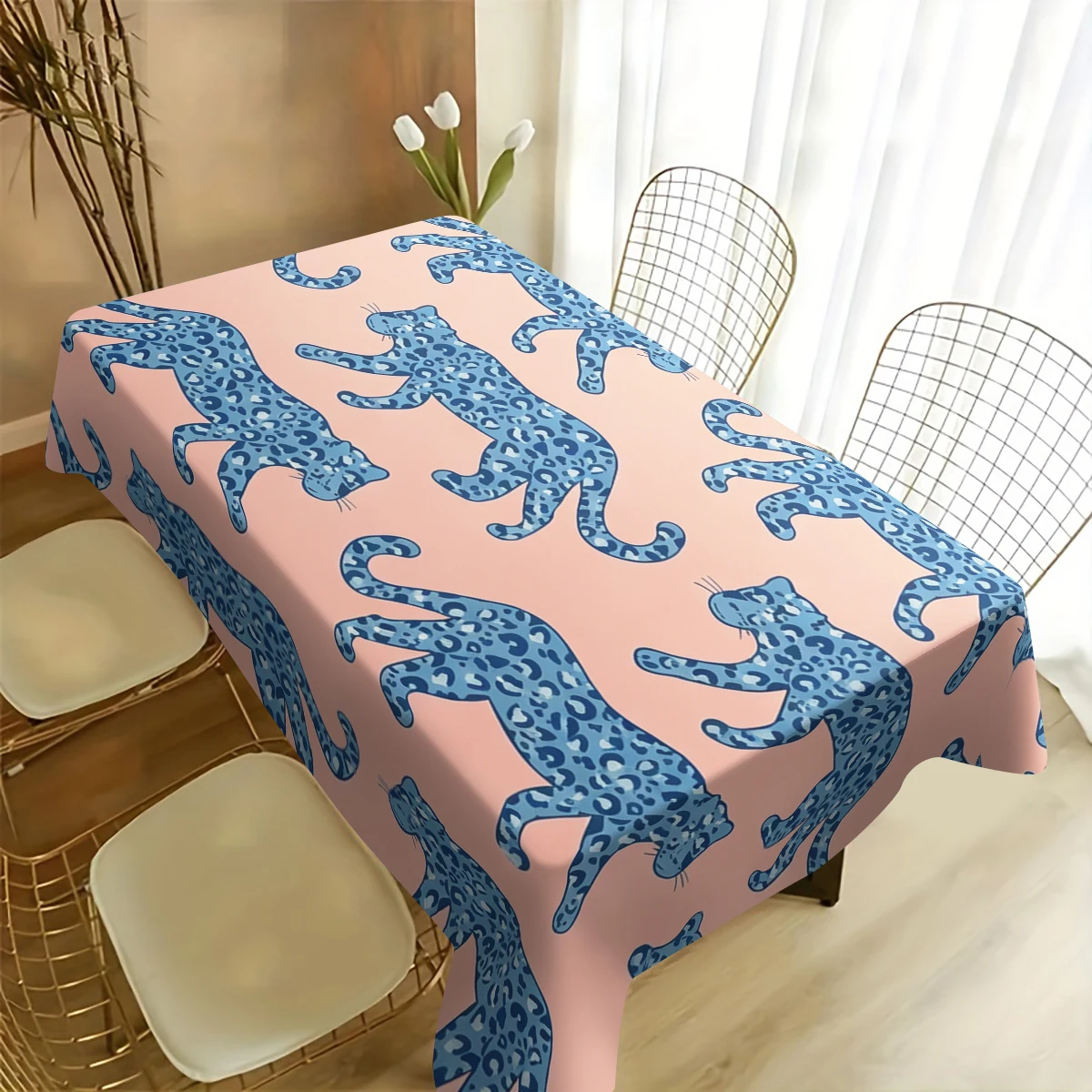 Vintage Floral Pattern Polyester Tablecloth - Decorative Dining Table Cover, Stylish Elegant Home Table Decoration for Daily Use