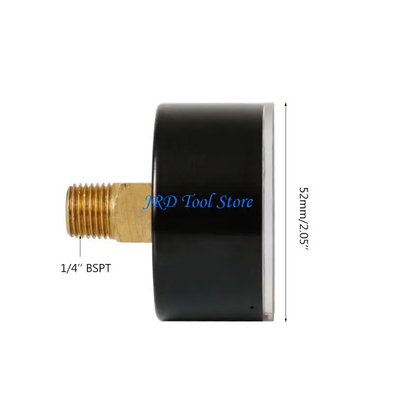 A2UD มาตรวัดความดันมืออาชีพ 52 มม. หน้าปัด 1/4 "แนวนอน BSPT 0/15,30,60.100,160,300 psi & bar