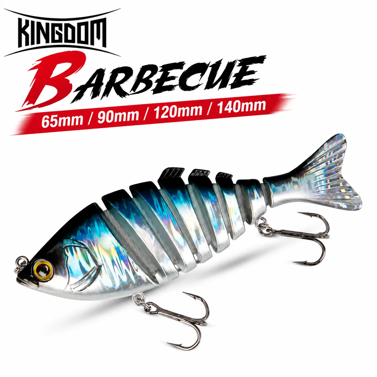 Kingdom Hot Barbecue Angelköder 6&8 Joint Hard Baits 65mm 90mm 120mm 140mm Sinking Wobbler Realistische Swimbaits Köder für Bass