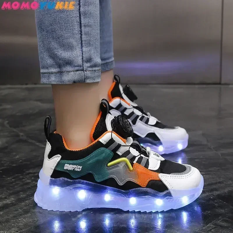 Children Fashion Kids Led Shoes for Girls Usb Charging Sneakers Outdoor Sport Footwear Boys Luminous Shoes 2023 Glowing Sneakers