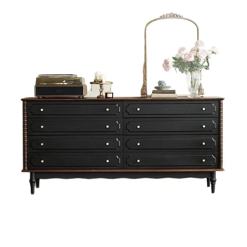 

Solid wood American chest chest chest bedroom storage eight buckets French retro living room drawer bedside storage locker