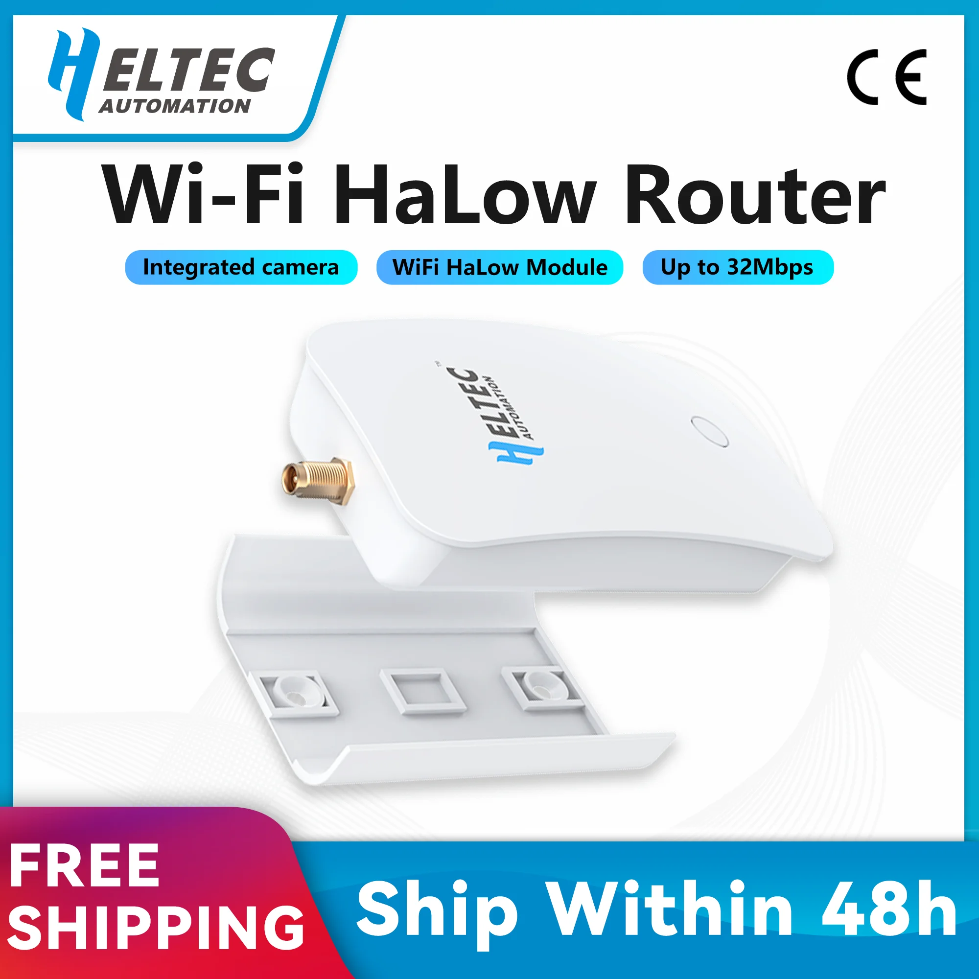 Heltec Wi-Fi HaLow HT-H7608 IEEE 802.11ah Dual-band Gateway Wi-Fi Extender 3km Long Distance Gateway Transmission Faster Speed