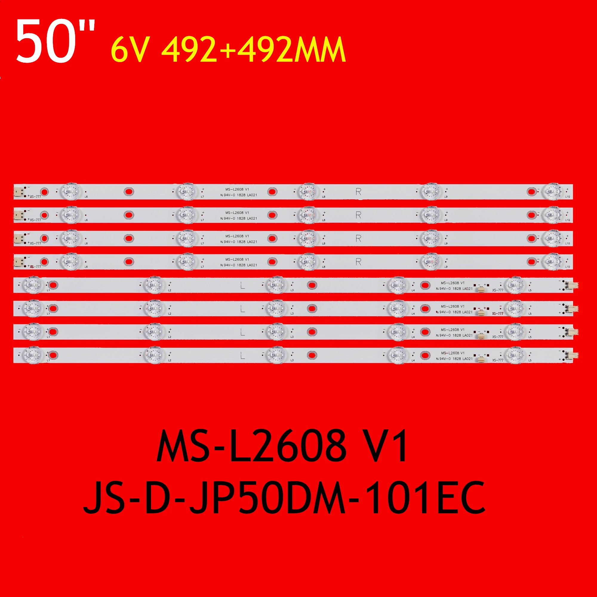 LED Backlight Strip for RC50B19S-4KSM K50DLJ10US K50DLJ11US eiQ-50UHDT2SMH E50DM1000/FHD E50DM1000/UHD D50-M30 MS-L2608 V1 V2