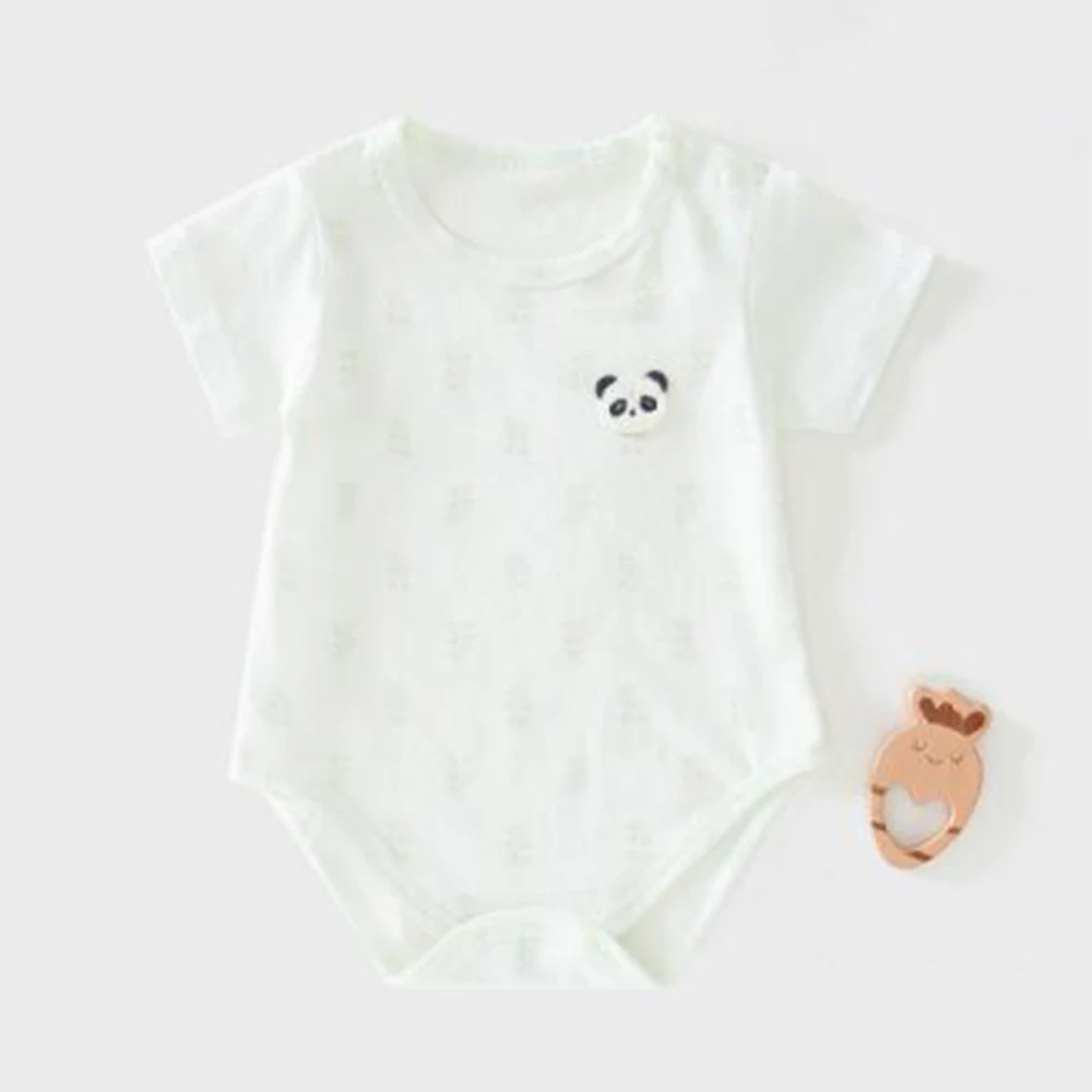 

Детский комбинезон с короткими рукавами, летний, легкий, хлопковый, унисекс, для девочек и мальчиков