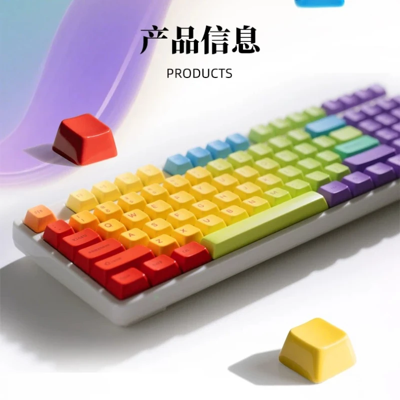 Ceramic Keycaps Custom 5PCS Smooth Transparent WASD/ESC Cherry Profile Key Cap Cute Cartoon Anime Point Key Cap for Gamers Gift