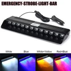 12led Signal Lamps Multiple Flashing Modes Emergency Flasher 12V Red Blue Strobe Light Universal Windshield Warning Lamp