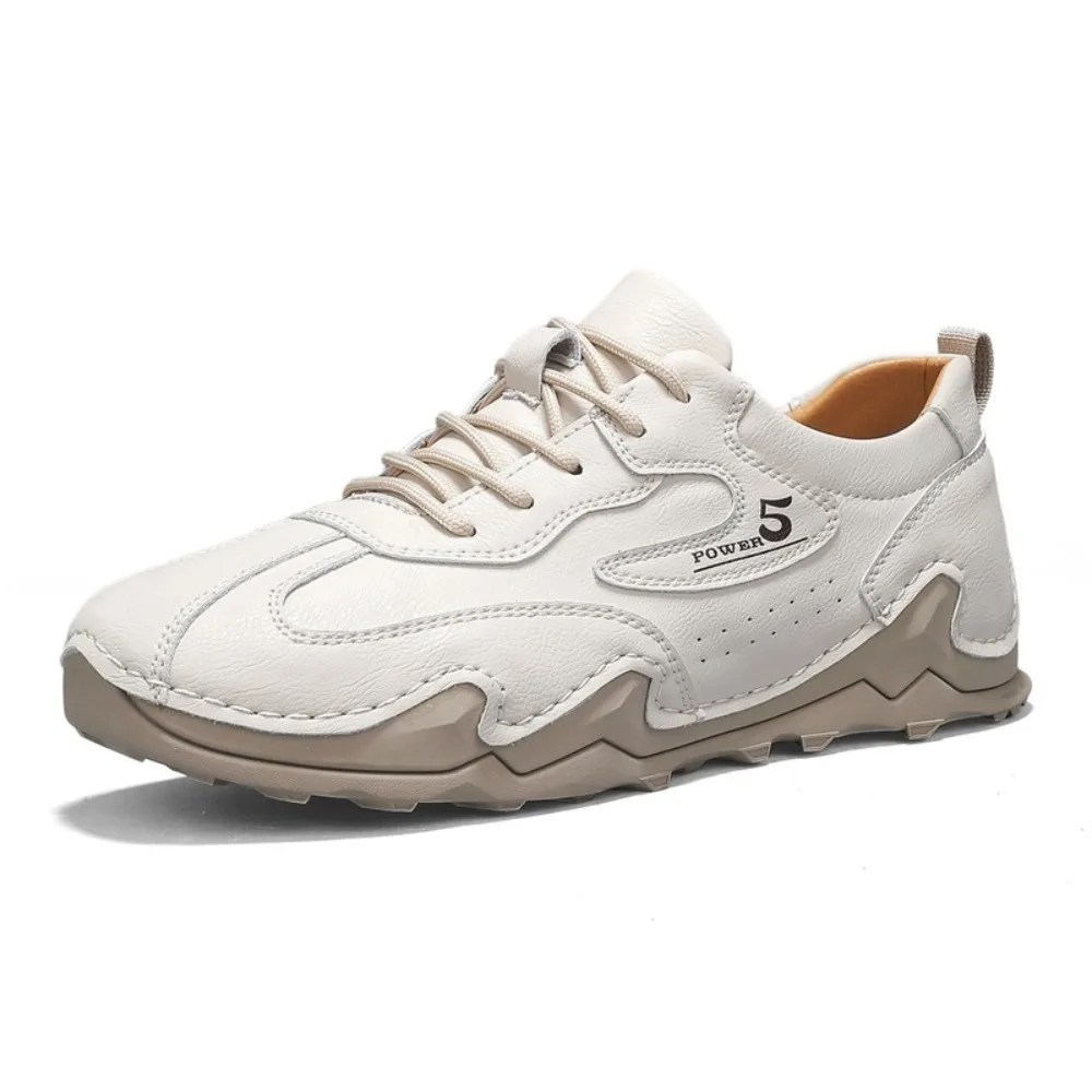 

Мужские повседневные туфли из натуральной кожи 2026 года, большие размеры, низкие, удобные, на плоской подошве, для отдыха