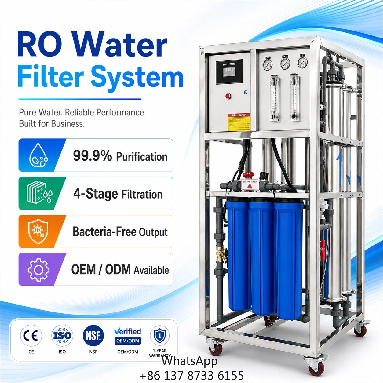 2026 Mini RO Water Plant Reverse Osmosis Water Filter System For Wholehouse Water Filtration