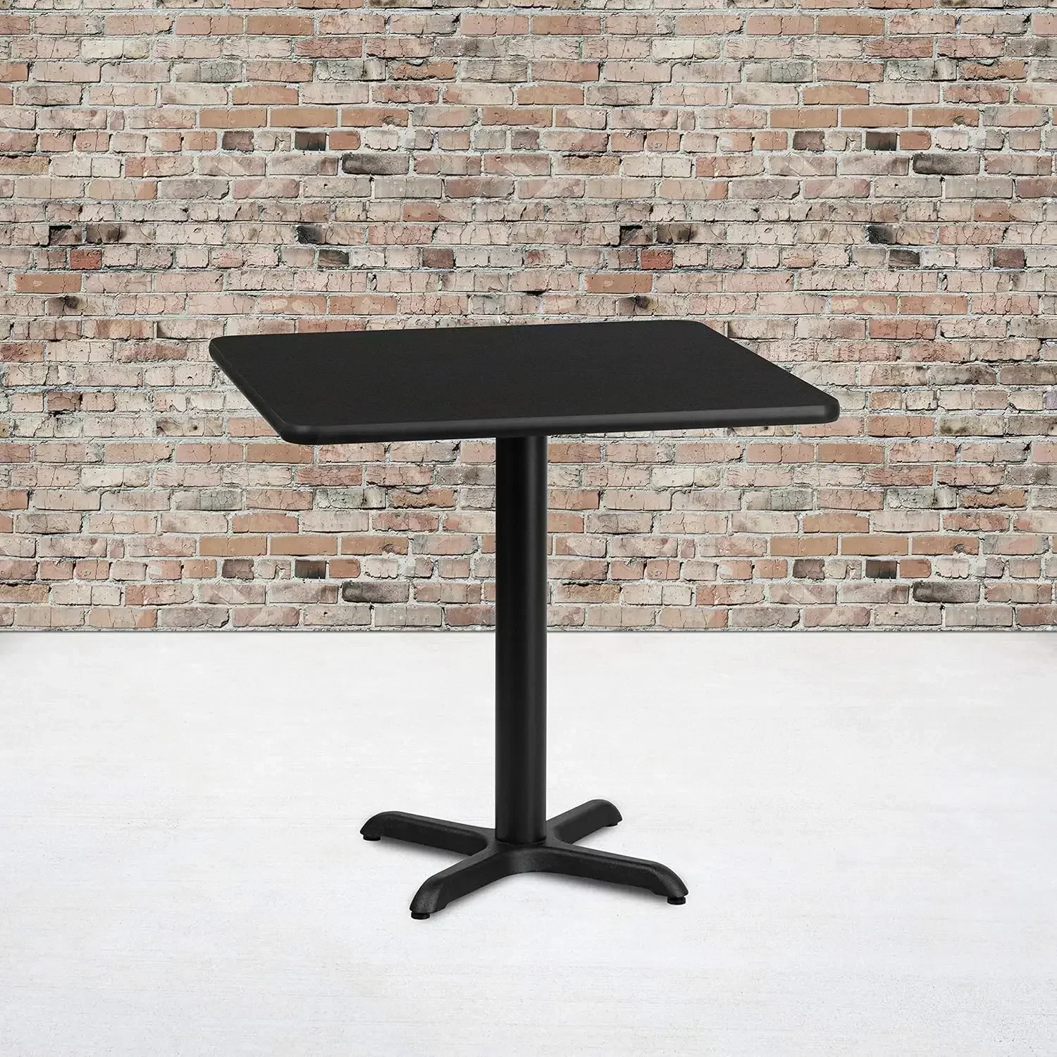 Furniture 30'' Square Black Laminate Table Top with 22'' x 22'' Table Height Base