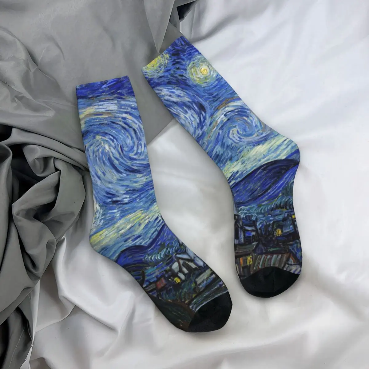 Starry Night Socks Van Gogh Casual Stockings Autumn Non-Slip Ladies Socks Soft Graphic Cycling Socks