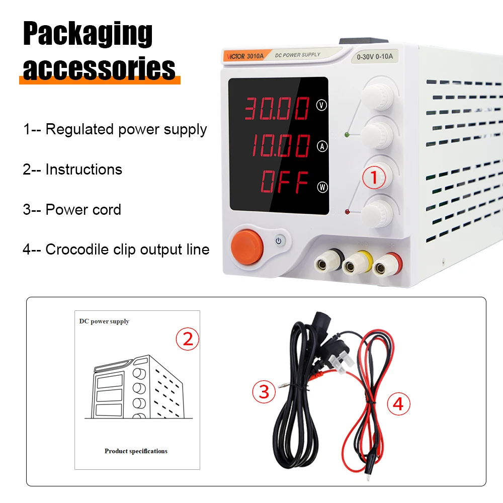 VICTOR 3003 Automatic High Stability Bench Voltage Regulators/stabilizers 0-30V 3A Adjustable Single Output