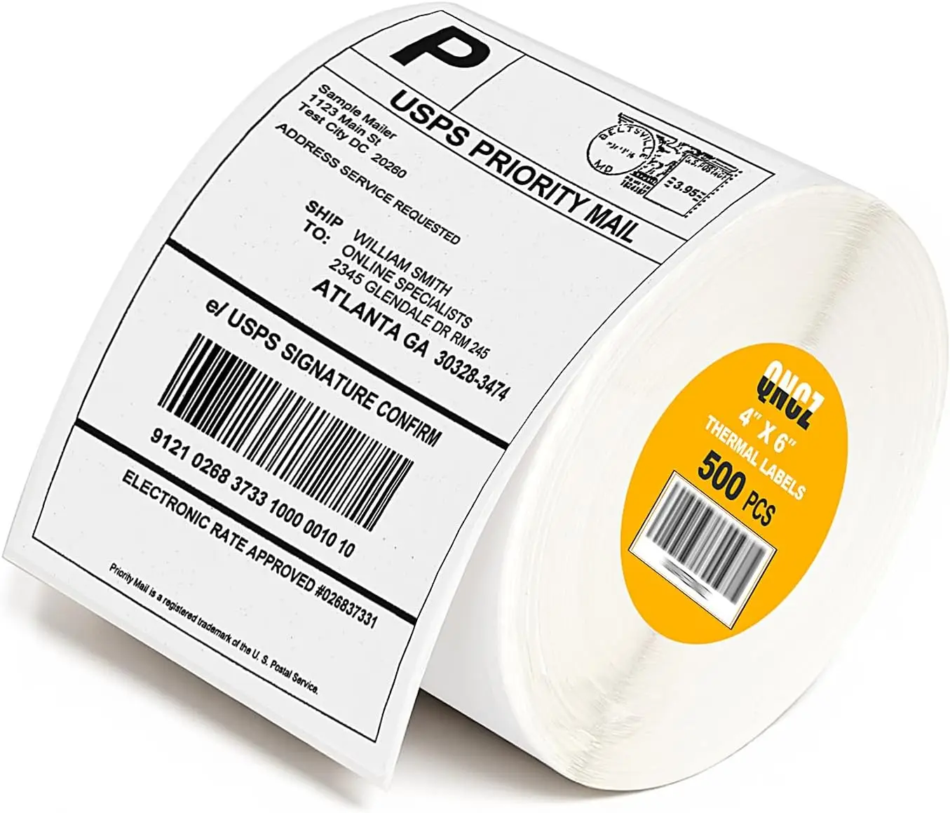 

4x6 Thermal Shipping Labels, 500 Perforated Sheets, Strong Adhesive & Smudge-Proof for Mailing