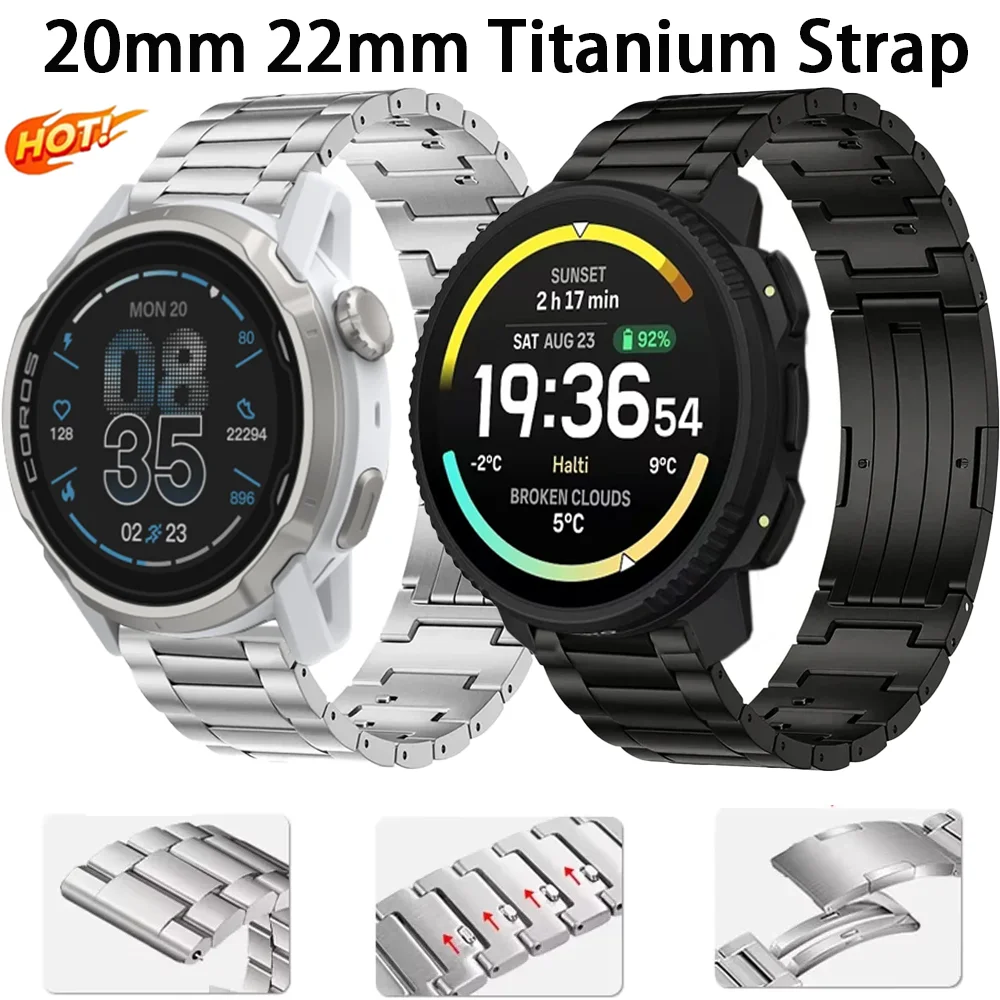 20mm 22mm Quick-release Titanium Strap for COROS APEX 4 42mm PACE 4 Pro Bracelet CMF Watch 3 Pro Suunto Vertical 2 Race 2 S Band