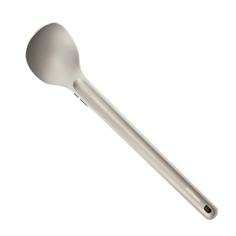 

Pure Titanium Long Handle Spoon Lightweight Durable Camping Outdoor Daily Use Restaurant Porridge Soup Stew Serving