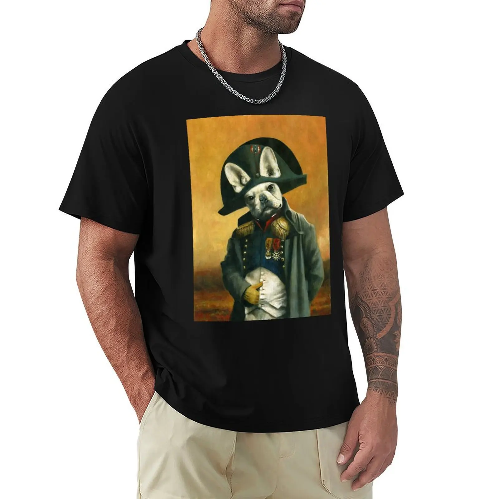 

Napoleon French Bulldog T-Shirt funny meme t-shirts Louboutins mens big and tall t shirts