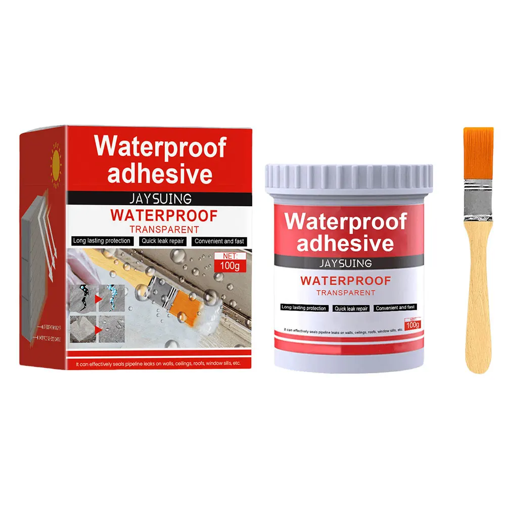 Agente impermeável invisível, selante isolante com escova, agente anti-vazamento, selante transparente, ferramentas de reparo de banheiro